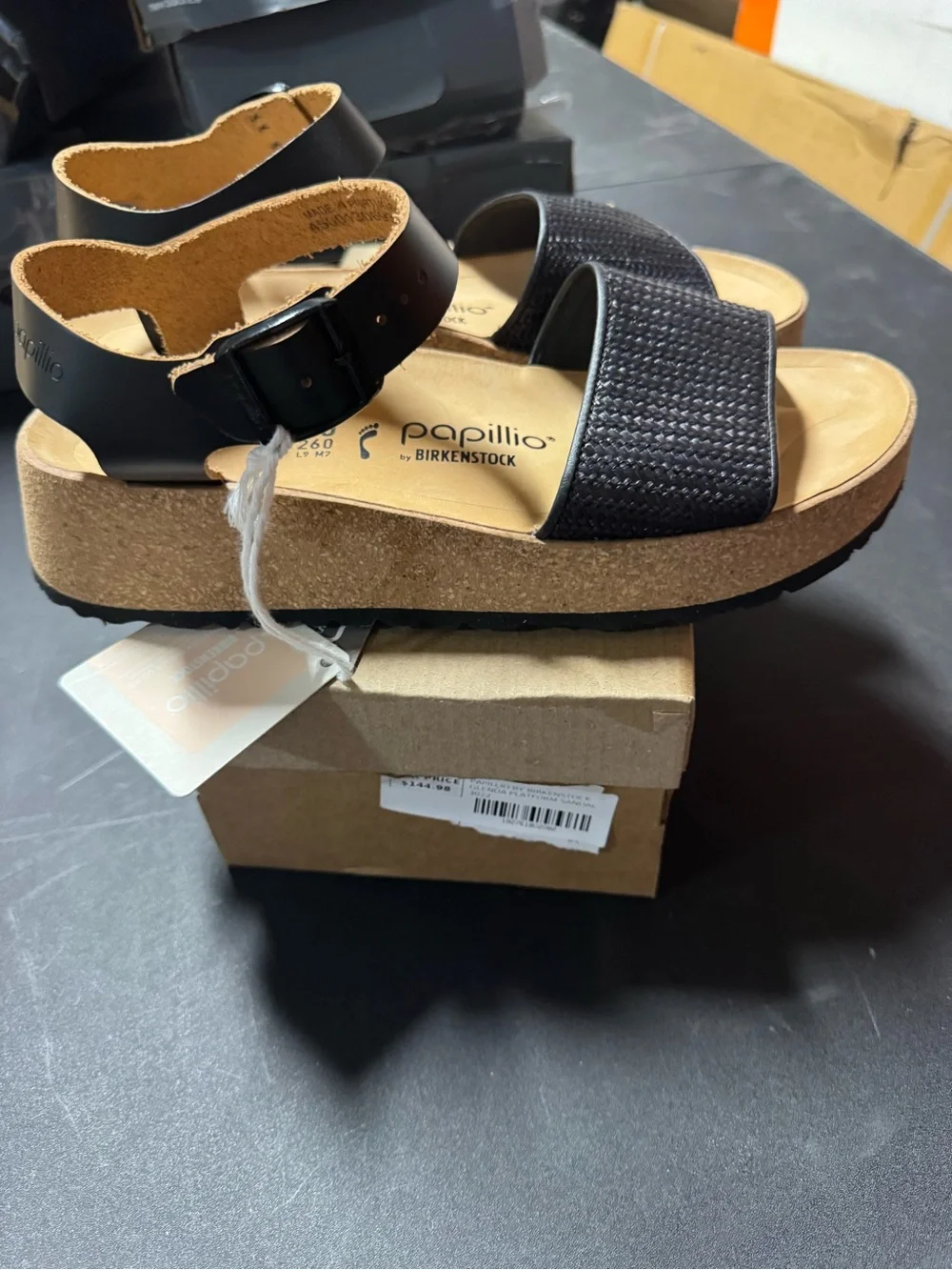 BIRKENSTOCK Papillio Glenda Platform Ankle Strap Sandals EU40/ US9-9.5 Black